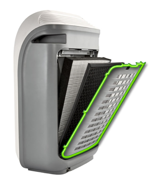 The washable Micro Mesh Pre-Filter on the FP-F60UW can be cleaned with a hand-held vacuum.