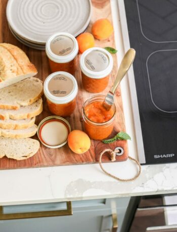 Fresh Apricot Jam next to a Sharp Induction Cooktop (SCH3042GB)