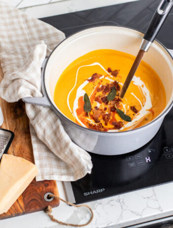 Butternut squash soup made in Sharp Induction Cooktop