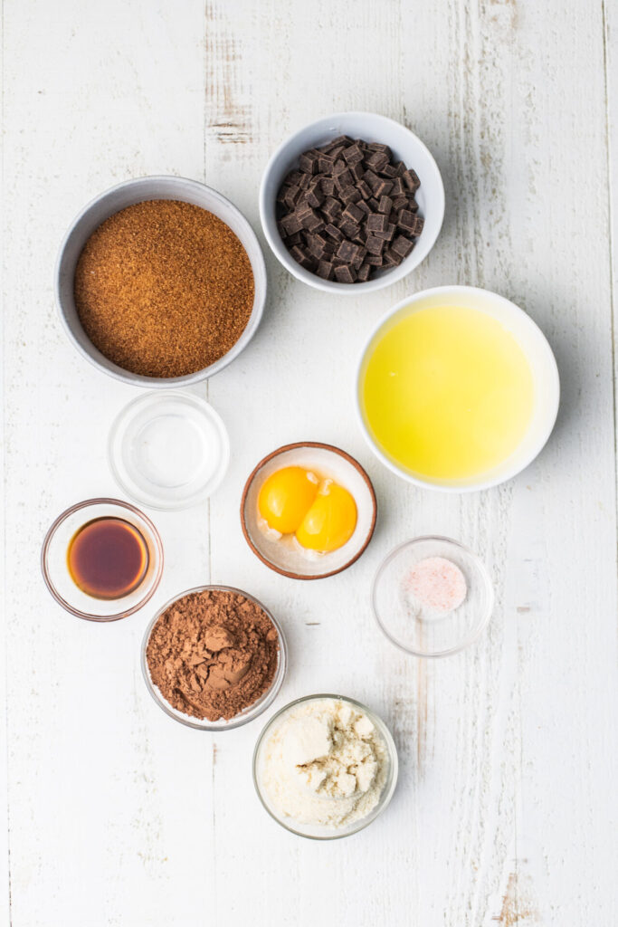 Ingredients for chocolate cake souffles