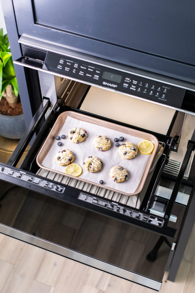 Lemon blueberry cookies in a Sharp Convection Microwave Drawer Oven
