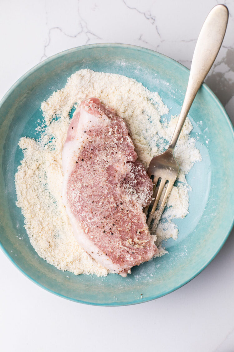 pork chops in an almond flour coating