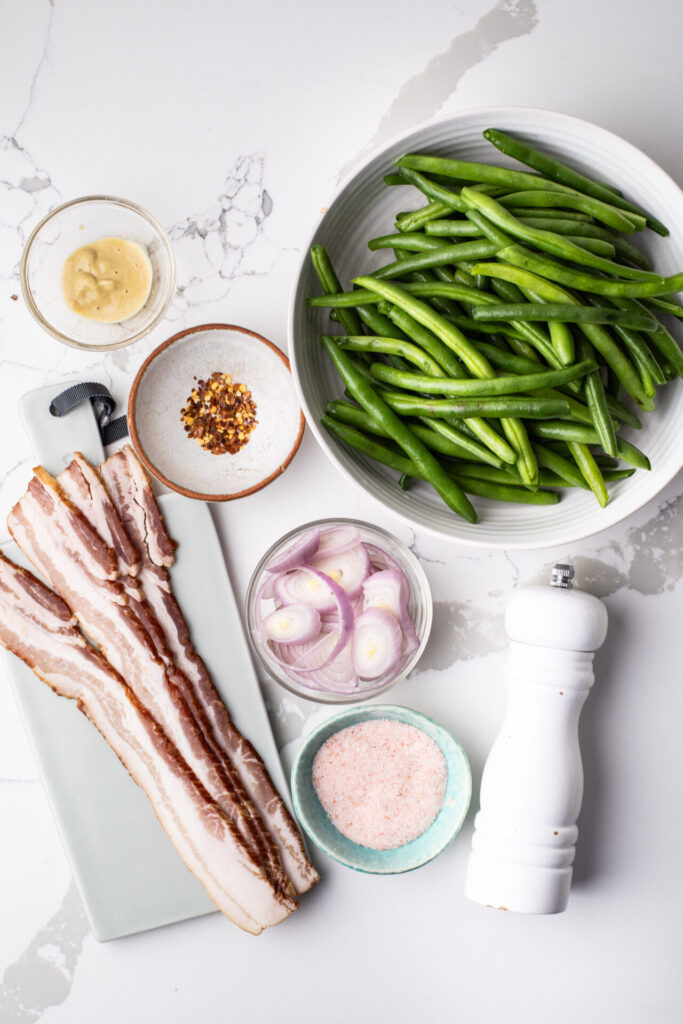 Ingredients for bacon green beans