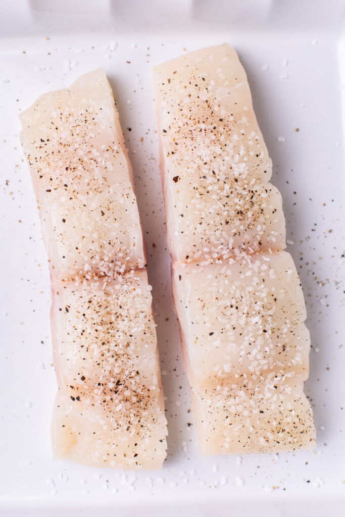 Halibut with salt and pepper