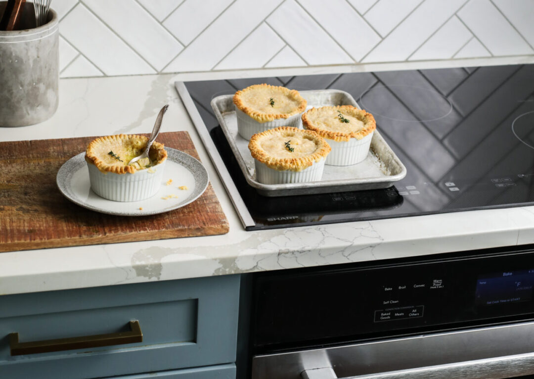 Sunkissed kitchen's chicken pot pie recipe cooked in the Stainless Steel European Convection Built-In Single Wall Oven (SWA3062GS)