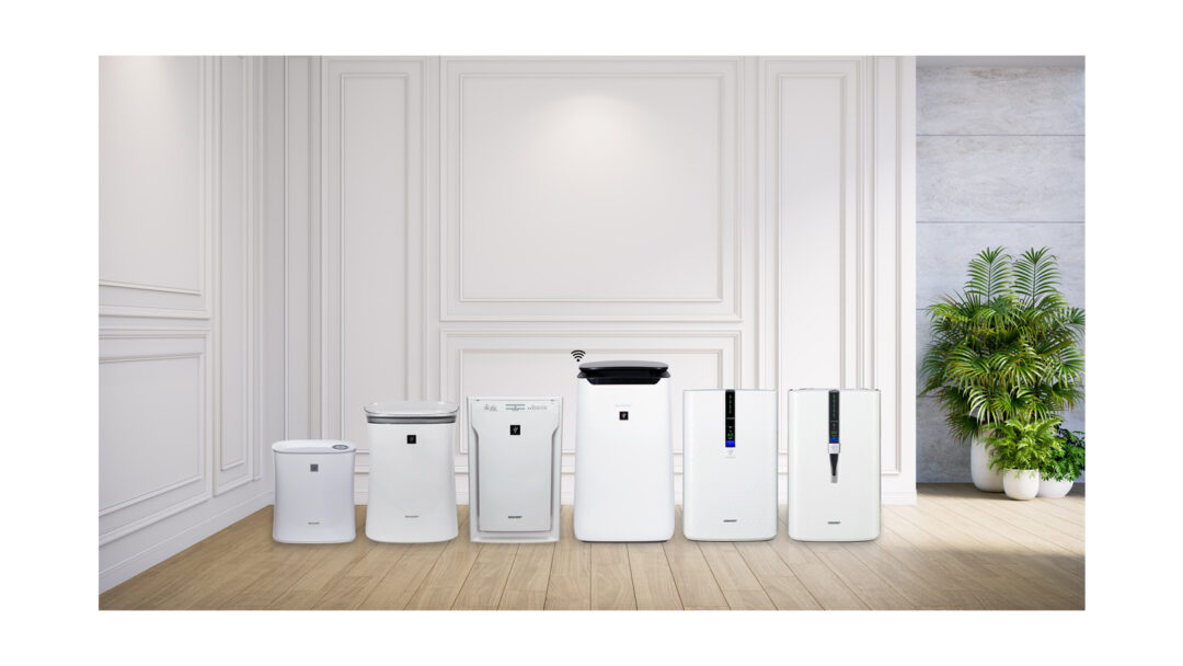 air purifiers lined up in a room