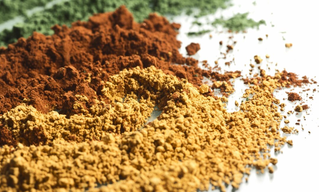 pile of spices on a countertop