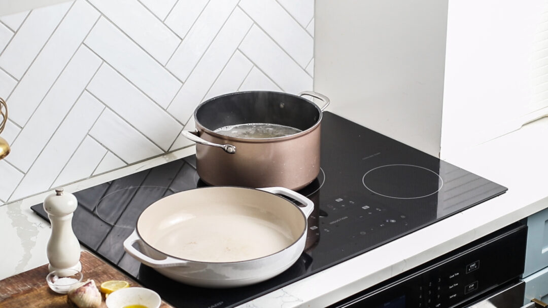 pots and pans on cooktop