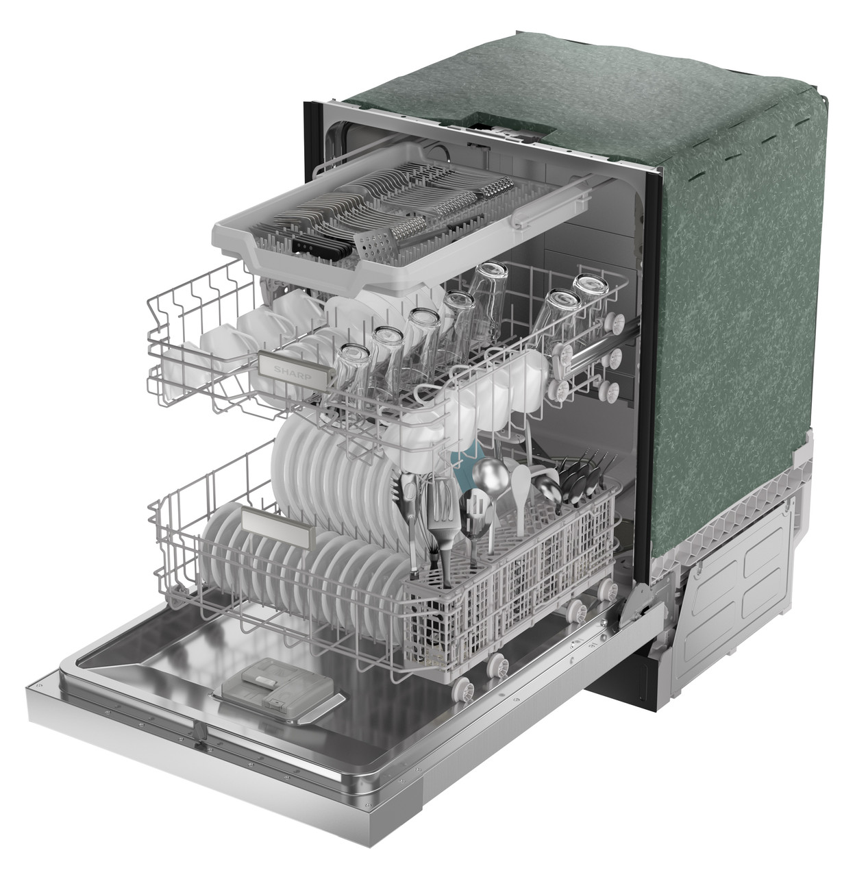 24 in. Slide-In Stainless Steel Hybrid Dishwasher (SDW6506JS) left angle full