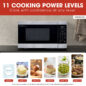 0.7 cu. ft. Stainless Steel Carousel Countertop Microwave Oven (SMC0761KS) cooking power levels infographic