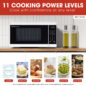 1.1 cu. ft. White Carousel Countertop Microwave Oven (SMC1161KW) cooking power levels infographic
