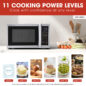 Sharp 1.4 cu. ft. Carousel Countertop Microwave (SMC1450KS) cooking power levels infographic