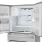 Sharp French 4-Door Counter-Depth Refrigerator with Water Dispenser (SJG2254FS) - left angle view with doors open