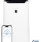 Sharp Smart True HEPA Large Room Air Purifier with Plasmacluster® Ion Technology (FXJ80UW) head on badge