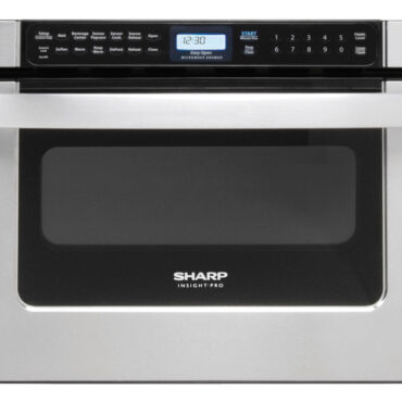 24 in. 1.2 cu. ft. 950W Sharp Easy Open Stainless Steel Microwave Drawer (KB6524PSY) Head On