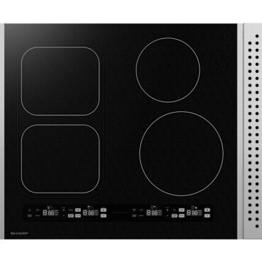 Sharp 24 in. Induction Cooktop (SCH2443GB) head on with accessories