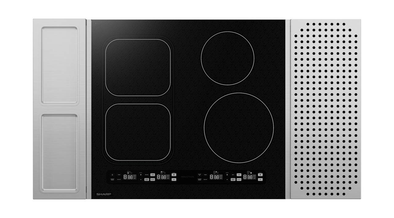 Sharp 24 in. Induction Cooktop (SCH2443GB) head on with accessories