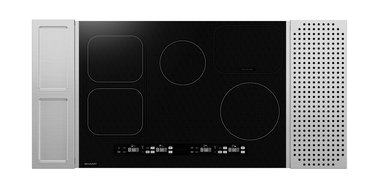 Sharp 30 in. Induction Cooktop (SCH3043GB) with side accessories
