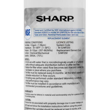 Replacement Water Filter for Sharp SJG2254FS Refrigerator (SJWF250) Filter