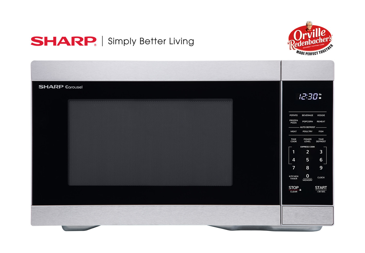 Sharp 1.1 cu. ft. Mid-Size Countertop Microwave Oven (SMC1162HS) co branded head on