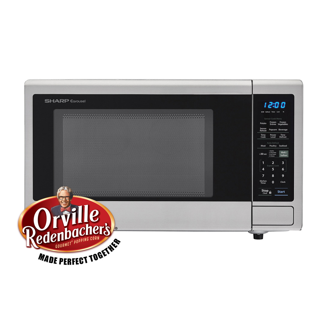 1.4 cu. ft. 1000W Sharp Stainless Steel Carousel Countertop Microwave Oven (SMC1442CS) Simply