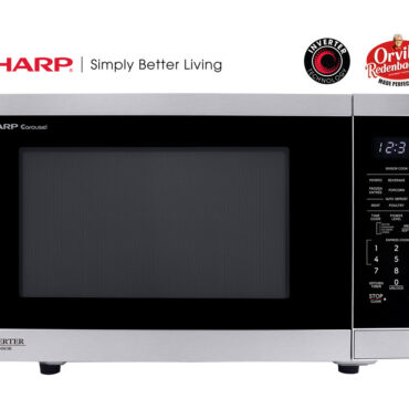 Sharp 1.4 cu. ft. 1100W Stainless Steel Countertop Microwave Oven with Inverter Technology (SMC1464KS) head on cobranded