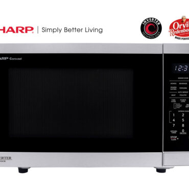 Sharp 1.4 cu. ft. 1100W Stainless Steel Countertop Microwave Oven with Inverter Technology (SMC1465KM) head on cobranded
