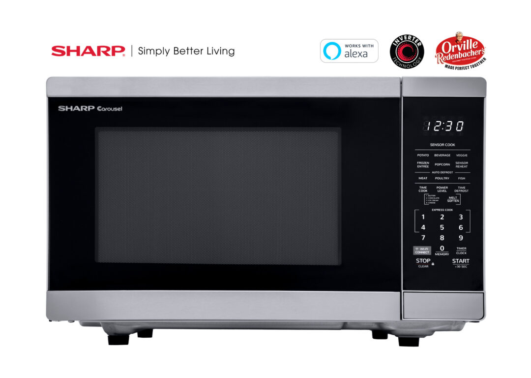 Sharp SMC1469HS Countertop Microwave Oven with CoBranding of Amazon Alexa, Orville Redenbacher, and Inverter technology