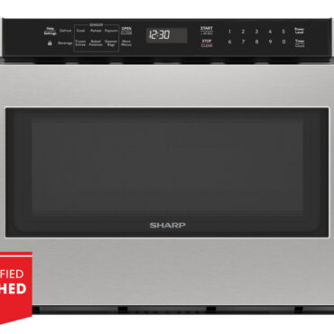 24 in. Built-In Stainless Steel Microwave Drawer Oven (SMD2420MS) Head on with Badge
