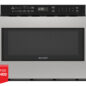 24 in. Built-In Stainless Steel Microwave Drawer Oven (SMD2420MS) Head on with Badge