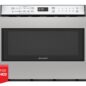 24 in. Built-In Stainless Steel Microwave Drawer Oven (SMD2430MS) Head on with Refurbished badge