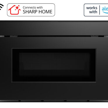 24 in. Smart Microwave Drawer Oven (SMD2479MB) Head On with Works With Alexa Badge