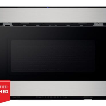 24 in. Sharp Stainless Steel Smart Microwave Drawer Oven (SMD2489ES) head on with refurbished badge