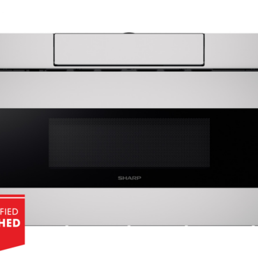 30 in. 1.2 cu. ft. 950W Sharp Stainless Steel Microwave Drawer Oven (SMD3070ASY) head on with refurbished badge