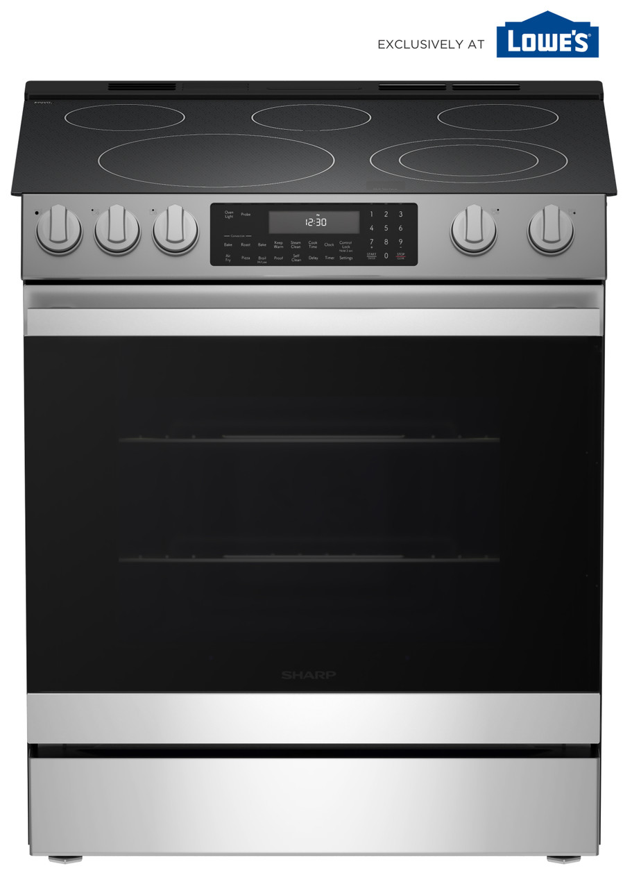 Slide-In Range with Air Fry (SSR3061JS) Head On Tilted CoBranded