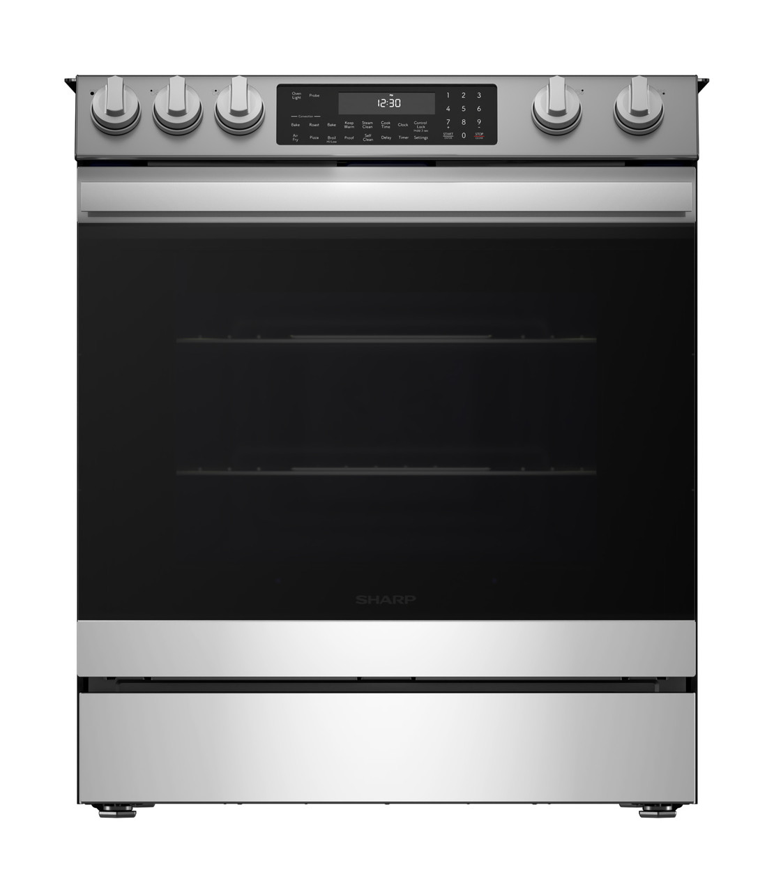 30 in. Electric Convection Slide-In Range with Air Fry (SSR3061JS) head on unbranded
