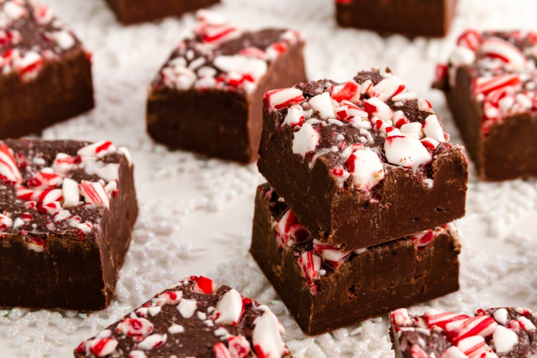 brownies with peppermint topping