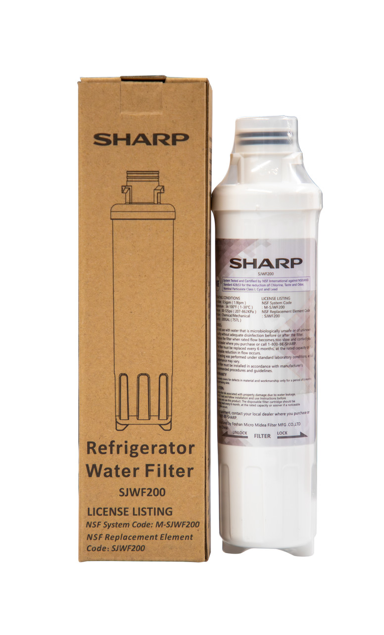 Sharp French 4-Door Counter-Depth Refrigerator with Water Dispenser (SJG2254FS) - SJWF200 Water Filter