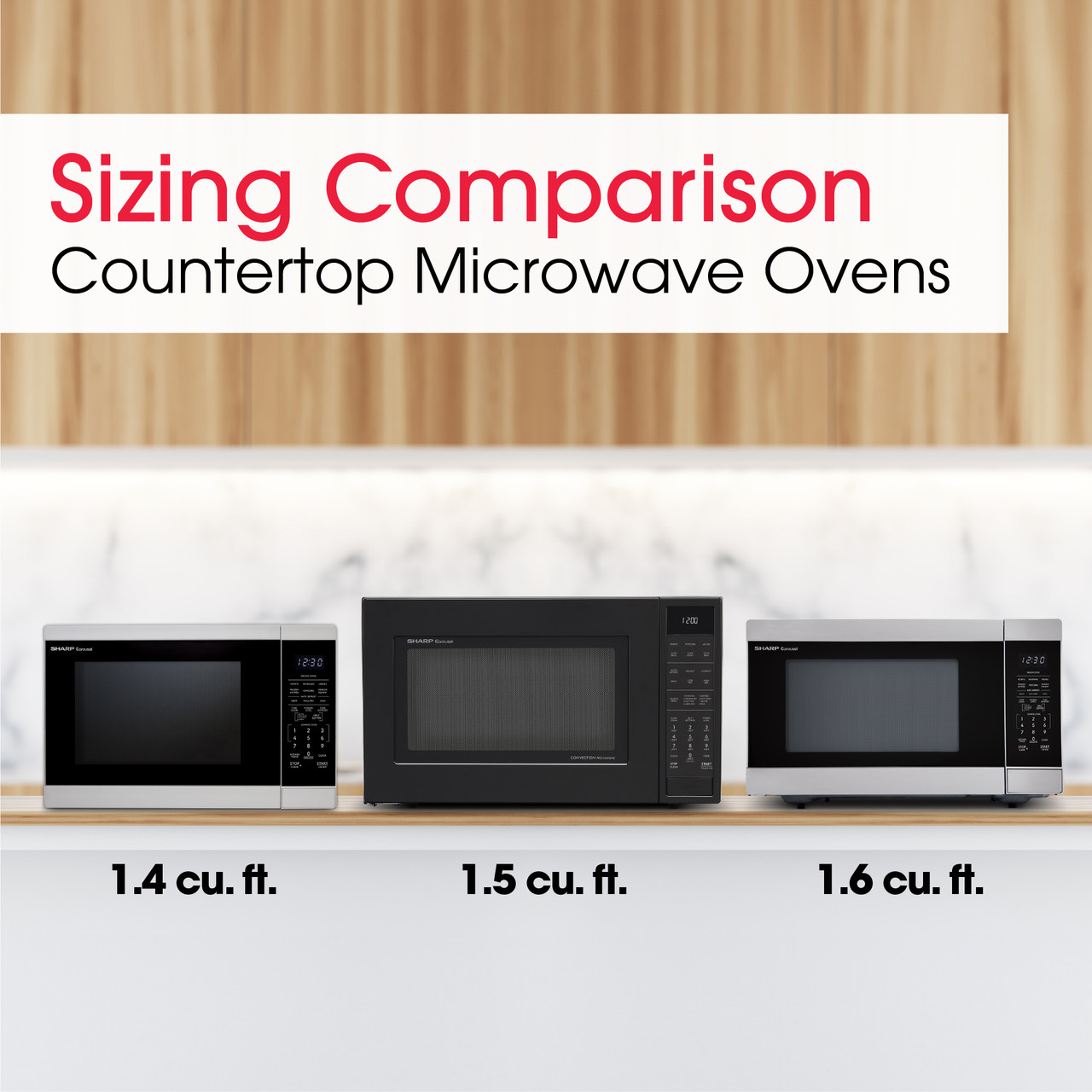 1.4 cu. ft. White Carousel Countertop Microwave Oven (SMC1461KW) size comparison infographic