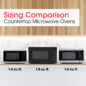 Sharp 1.4 cu. ft. 1100W Stainless Steel Countertop Microwave Oven with Inverter Technology (SMC1464KS) size comparison infographic