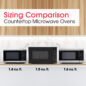 Sharp 1.6 cu. ft. Carousel Countertop Microwave Oven (SMC1660KS) size comparison infographic