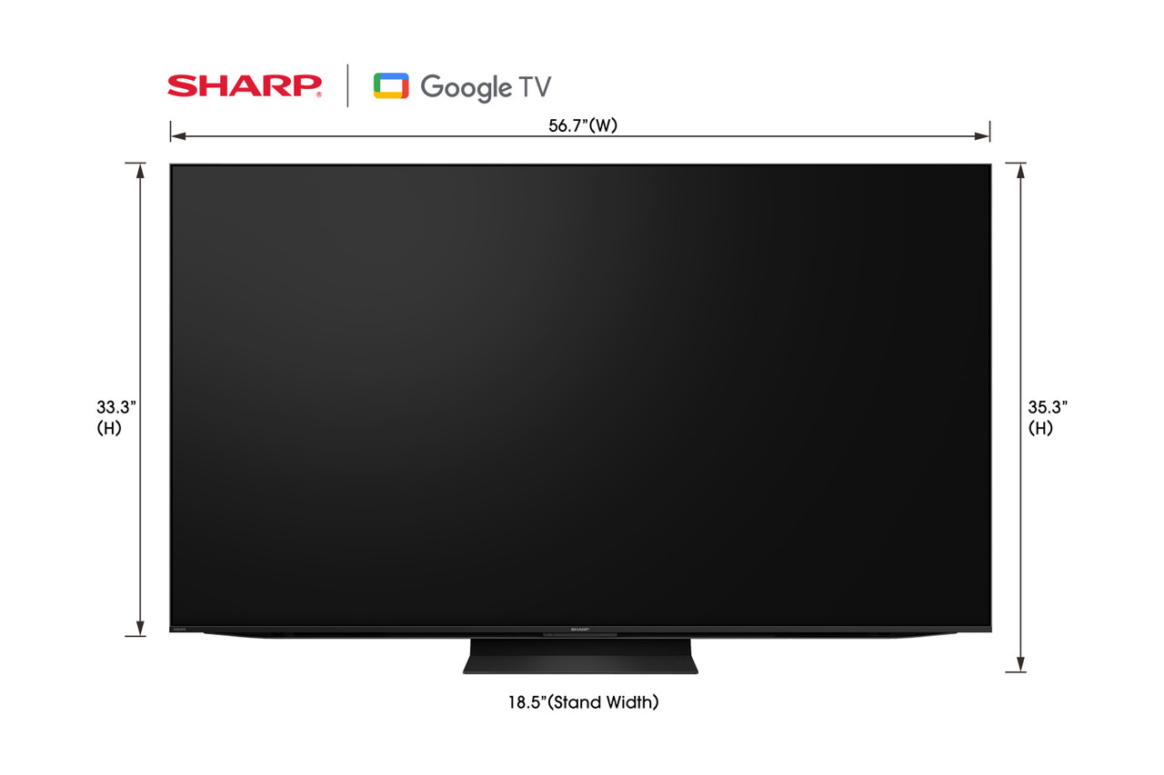 SHARP 75" Class AQUOS XLED 4K Ultra HD Mini LED Google TV (4T-C75FV1U) dimensions