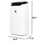Sharp Smart True HEPA Large Room Air Purifier with Plasmacluster® Ion Technology (FXJ80UW) dimensions