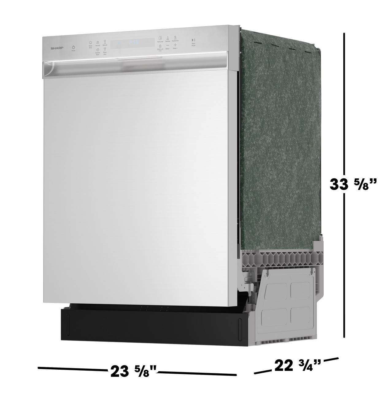 Sharp 24 in. Stainless Steel Hybrid 52dB Dishwasher (SDW6504MS) dimensions