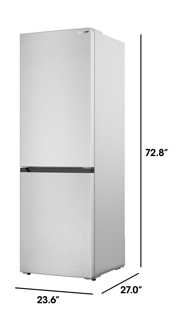 Sharp 24 in. Bottom-Freezer Counter-Depth Refrigerator (SJB1255GS) Measurements