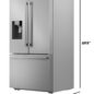 28.9 cu.ft. French 3-Door 36 in. Width Standard Depth Refrigerator with Water Dispenser in Stainless Steel (SJF2955MS) Dimension