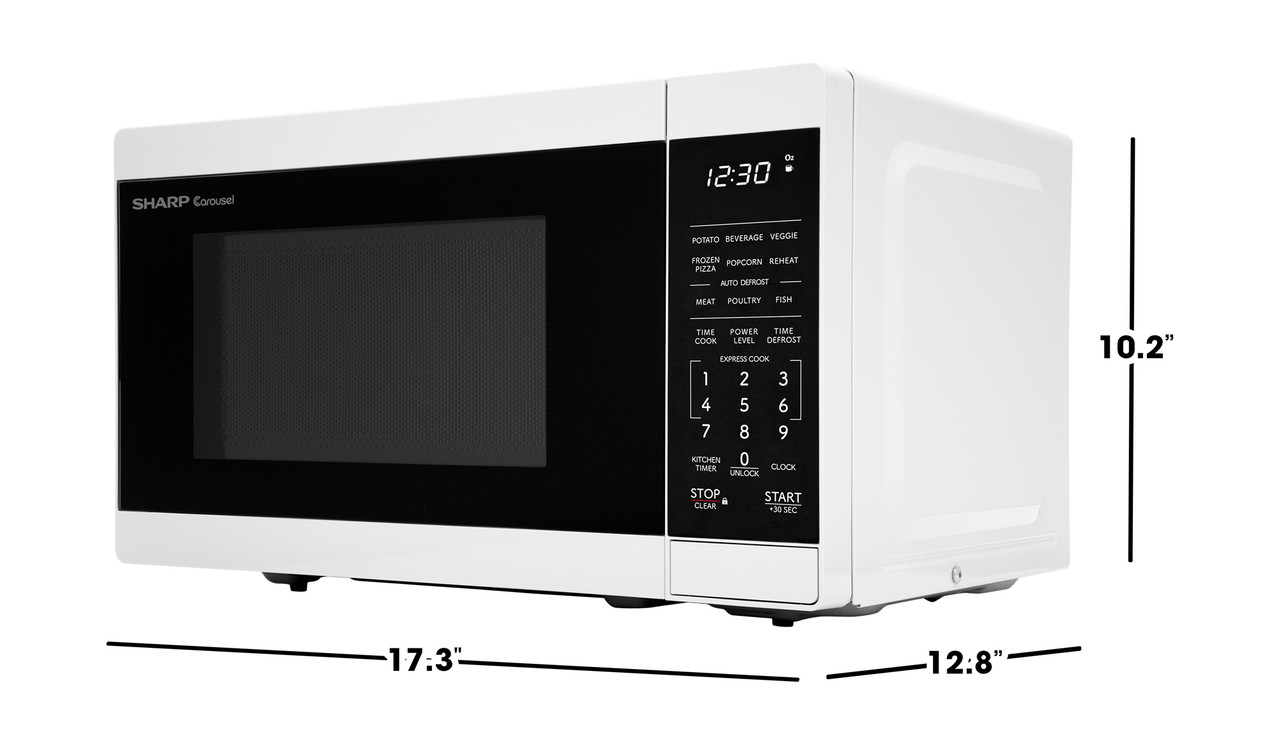 0.7 cu. ft. 700W White Carousel Countertop Microwave Oven (SMC0760KB) dimensions