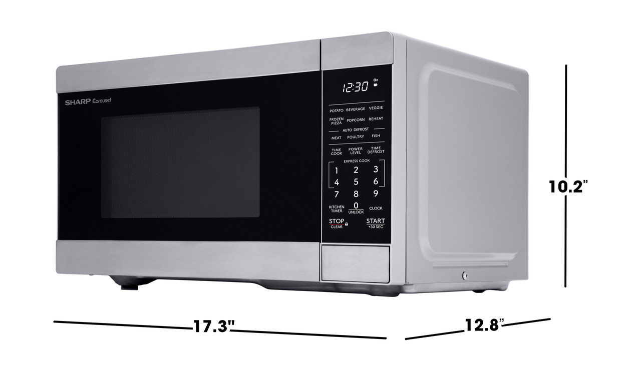0.7 cu. ft. Stainless Steel Carousel Countertop Microwave Oven (SMC0761KS) dimensions