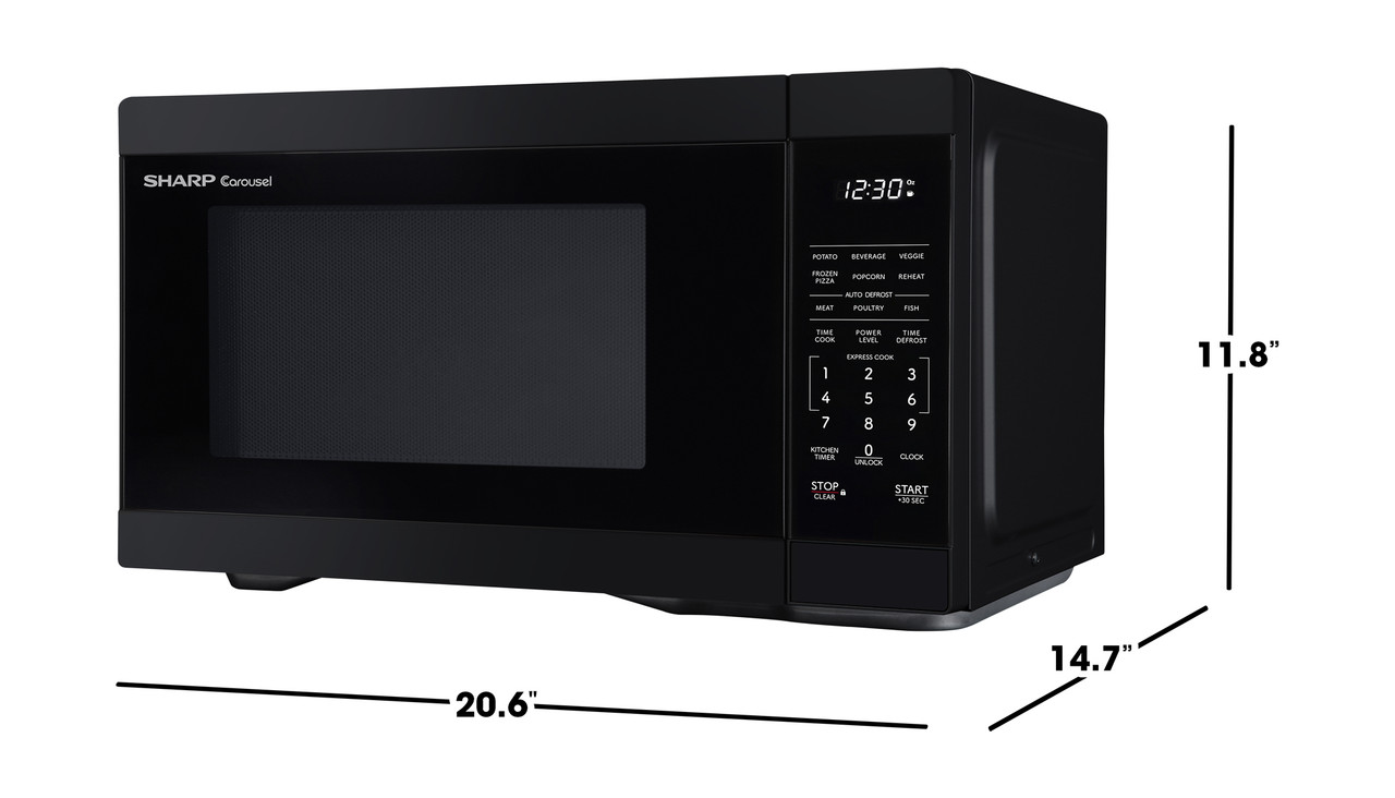 1.1 cu. ft. Black Carousel Countertop Microwave Oven (SMC1161KB) dimensions