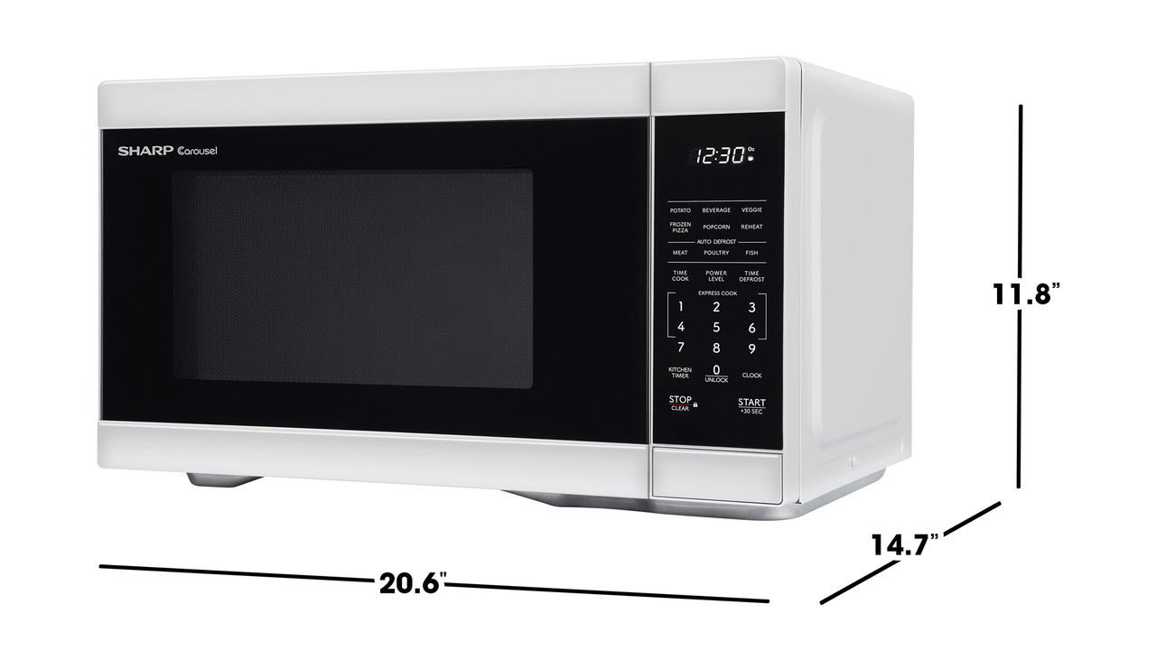 1.1 cu. ft. White Carousel Countertop Microwave Oven (SMC1161KW) dimensions